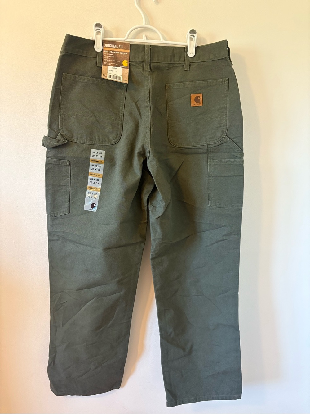 NWT Carhartt Original Fit Washed Duck Utility Work Pants 36X32